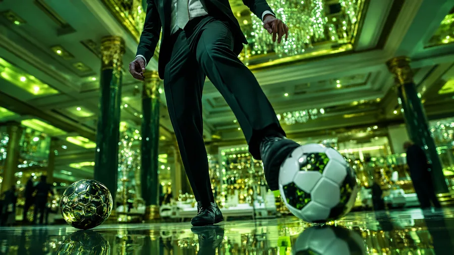 Salão e bola sob o pé