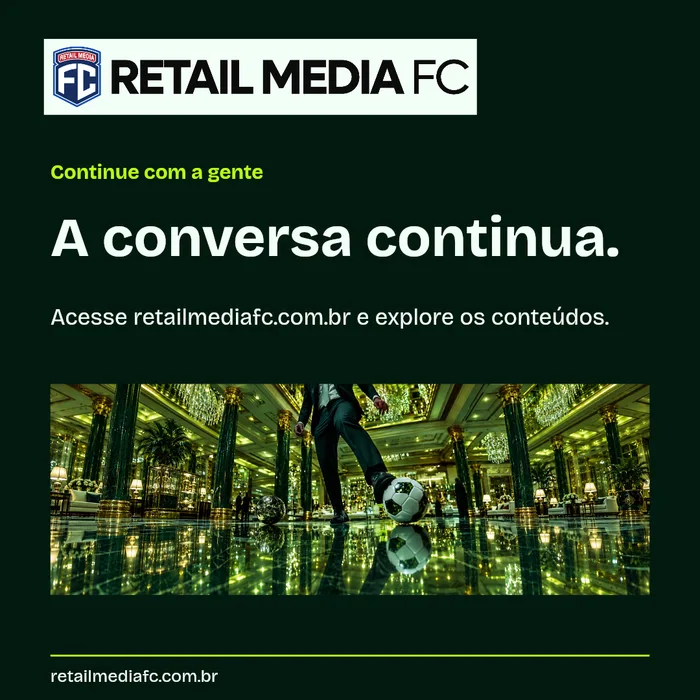 Continue com a gente · apresentação 1x1. Retail Media FC; proposta de identidade visual.