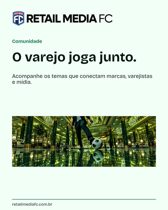 Comunidade · apresentação 4x5. Retail Media FC; proposta de identidade visual.